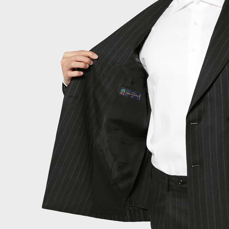 BARNEYS NEW YORK チョークストライプ柄ダブルブレストスーツ"MADISON" BLACK