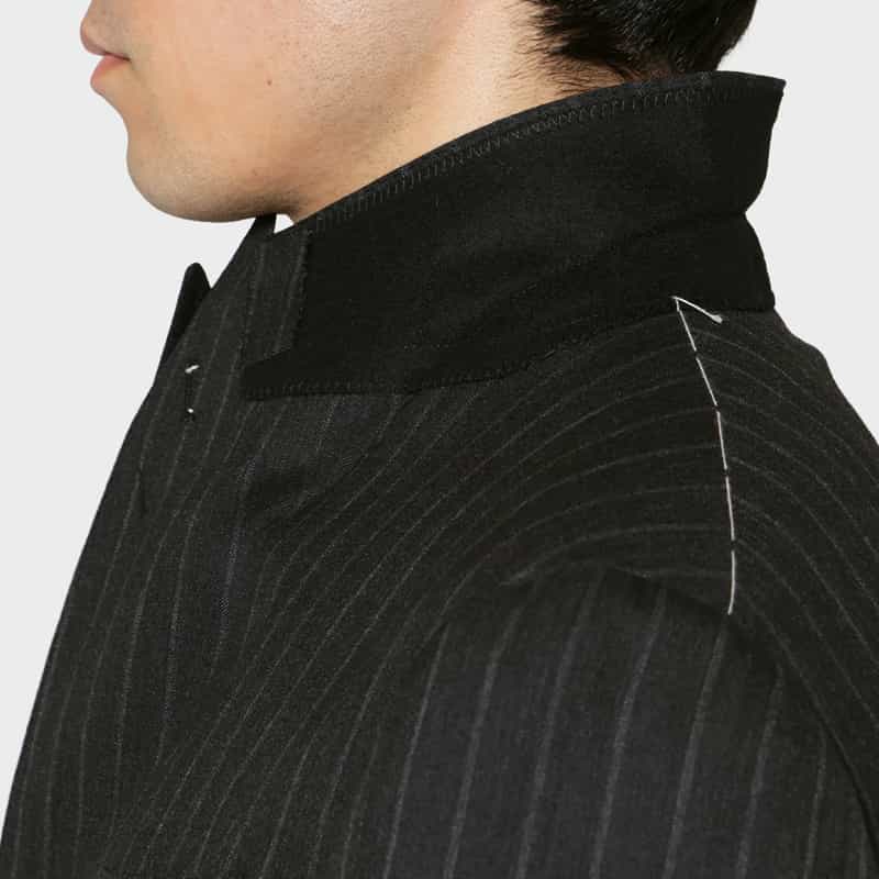 BARNEYS NEW YORK チョークストライプ柄ダブルブレストスーツ"MADISON" BLACK