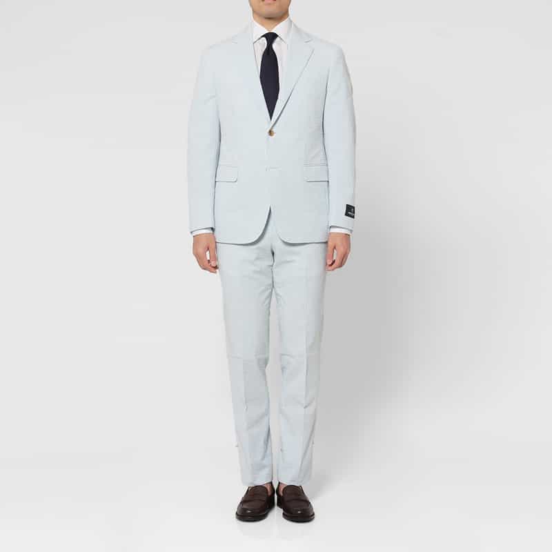 BARNEYS NEW YORK シアサッカー素材スーツ"MADISON" LIGHT BLUE