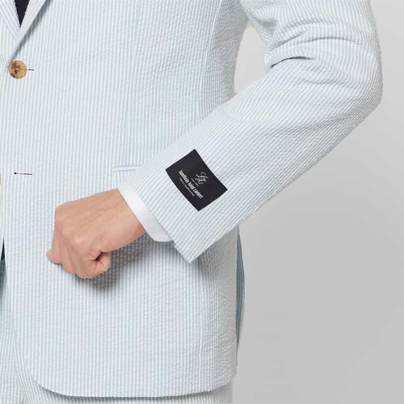 BARNEYS NEW YORK シアサッカー素材スーツ"MADISON" LIGHT BLUE