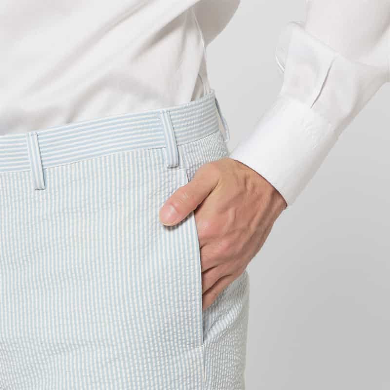 BARNEYS NEW YORK シアサッカー素材スーツ"MADISON" LIGHT BLUE