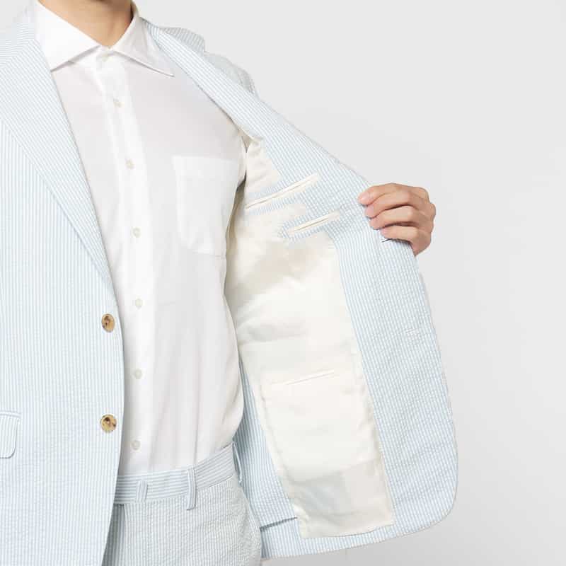 BARNEYS NEW YORK シアサッカー素材スーツ"MADISON" LIGHT BLUE