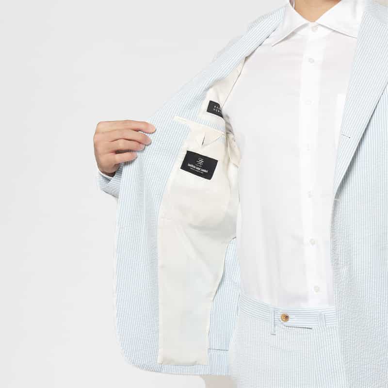 BARNEYS NEW YORK シアサッカー素材スーツ"MADISON" LIGHT BLUE