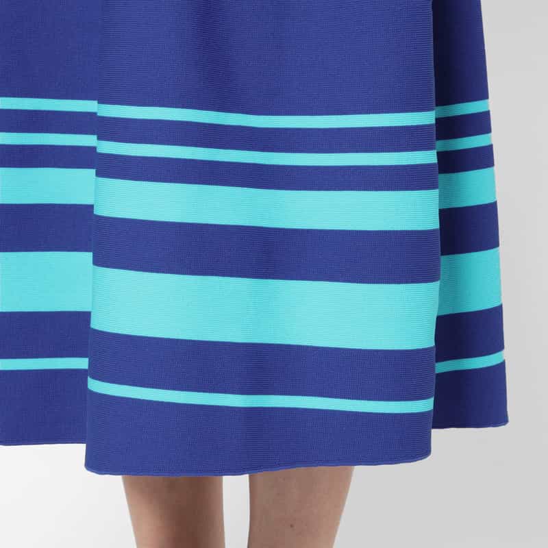 BARNEYS NEW YORK ウォッシャブル ラッフルスリーブニットドレス BLUE