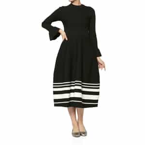 ウォッシャブル ラッフルスリーブニットドレス