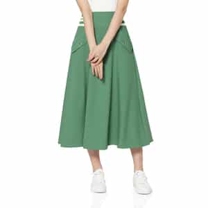 ウォッシャブル サイドボーダーフレアスカート