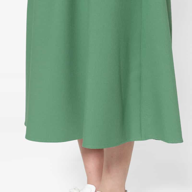 BARNEYS NEW YORK ウォッシャブル サイドボーダーフレアスカート GREEN