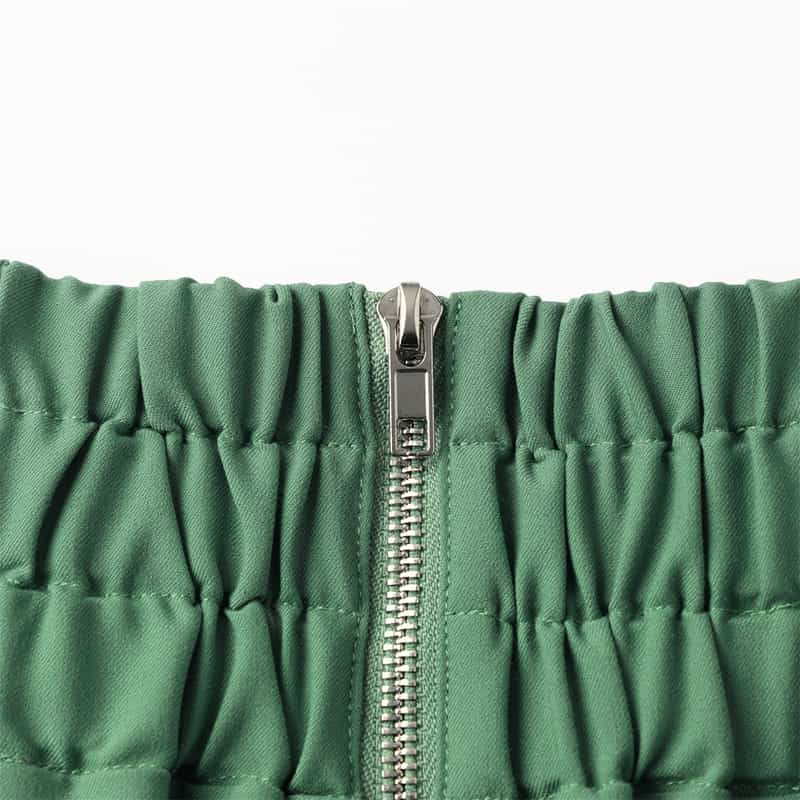 BARNEYS NEW YORK ウォッシャブル サイドボーダーフレアスカート GREEN