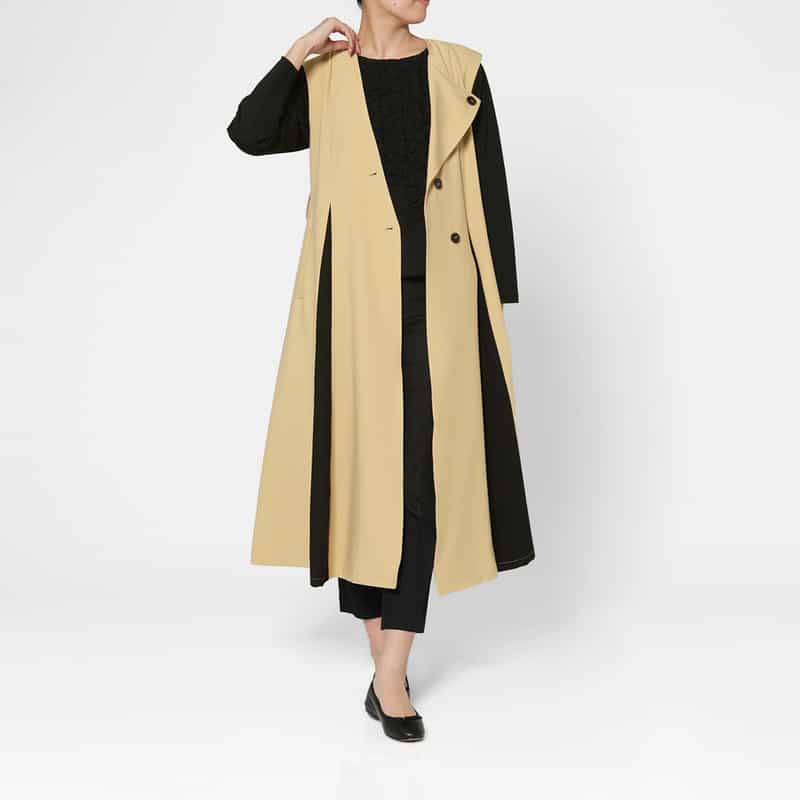 BARNEYS NEW YORK アシンメトリーデザイン ジレコート BEIGE