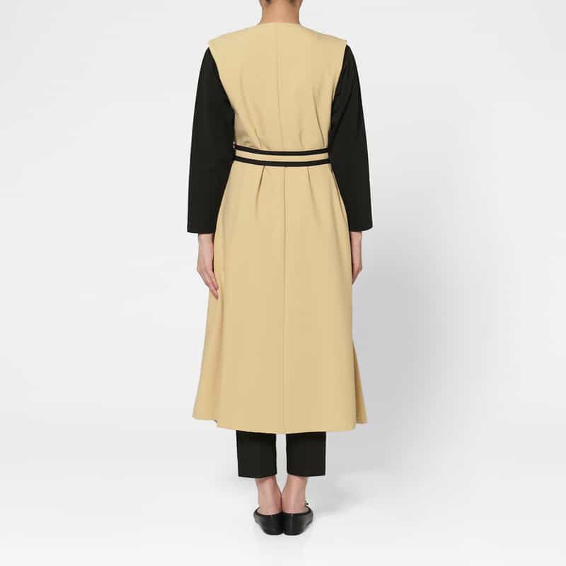 BARNEYS NEW YORK アシンメトリーデザイン ジレコート BEIGE