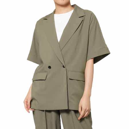 セットアップ ウォッシャブル ハーフスリーブジャケット