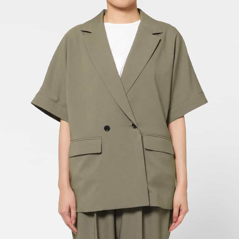 BARNEYS NEW YORK セットアップ ウォッシャブル ハーフスリーブジャケット BROWN