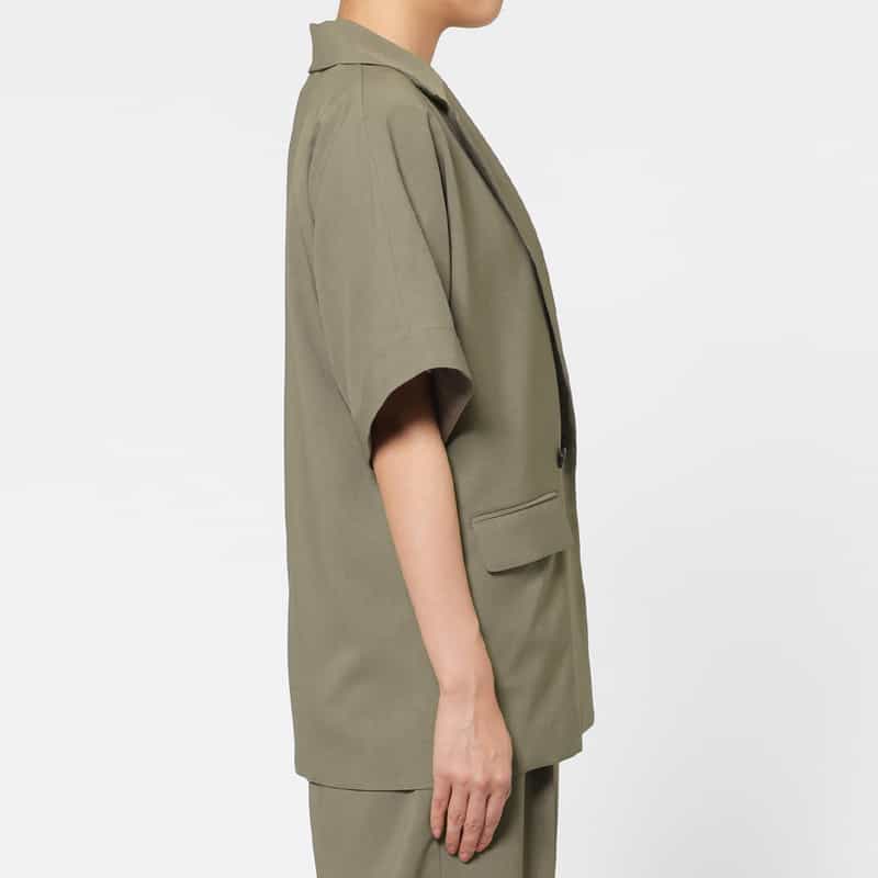 BARNEYS NEW YORK セットアップ ウォッシャブル ハーフスリーブジャケット BROWN
