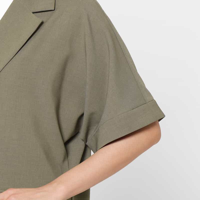 BARNEYS NEW YORK セットアップ ウォッシャブル ハーフスリーブジャケット BROWN