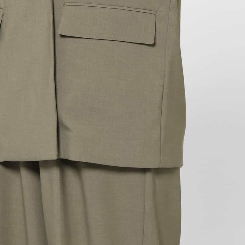 BARNEYS NEW YORK セットアップ ウォッシャブル ハーフスリーブジャケット BROWN