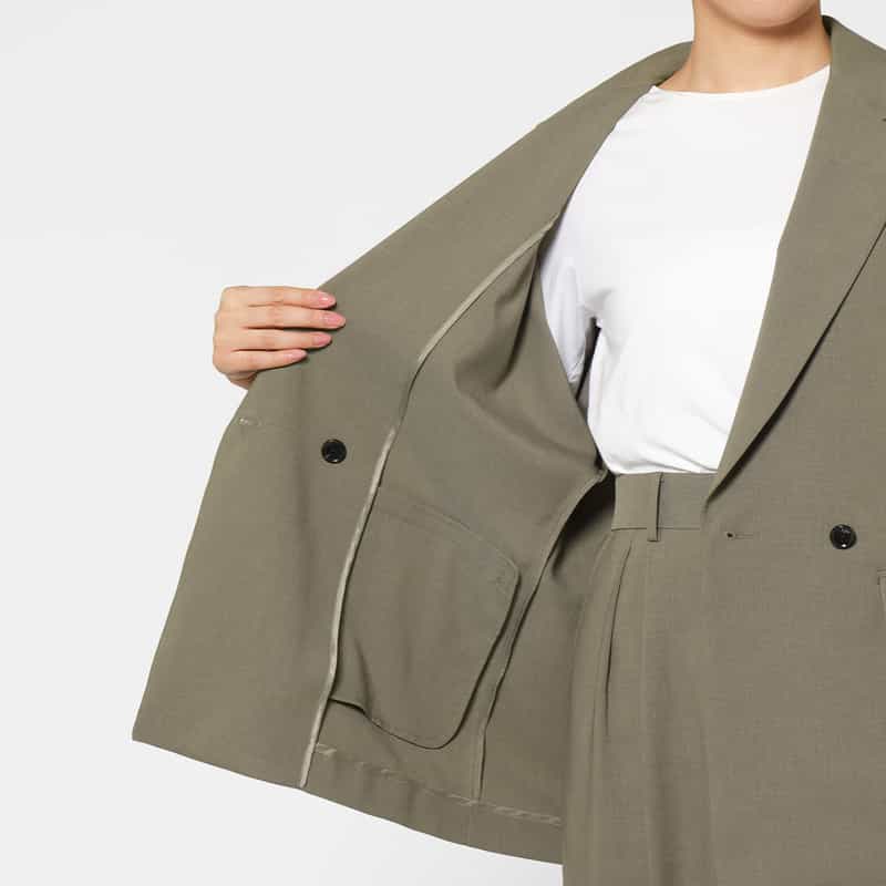 BARNEYS NEW YORK セットアップ ウォッシャブル ハーフスリーブジャケット BROWN