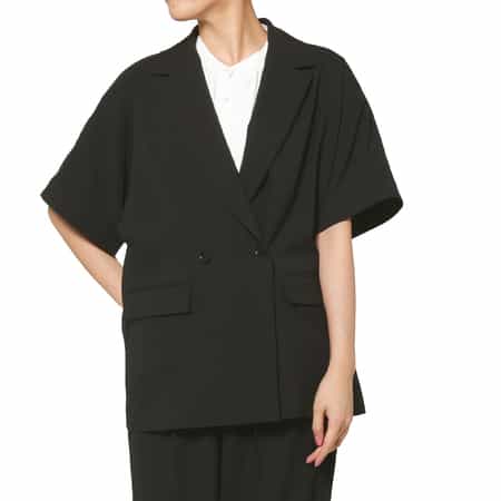 セットアップ ウォッシャブル ハーフスリーブジャケット