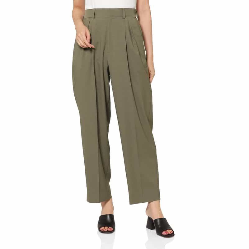 セットアップ ウォッシャブル バレルレッグパンツ