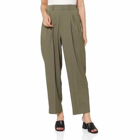 セットアップ ウォッシャブル バレルレッグパンツ