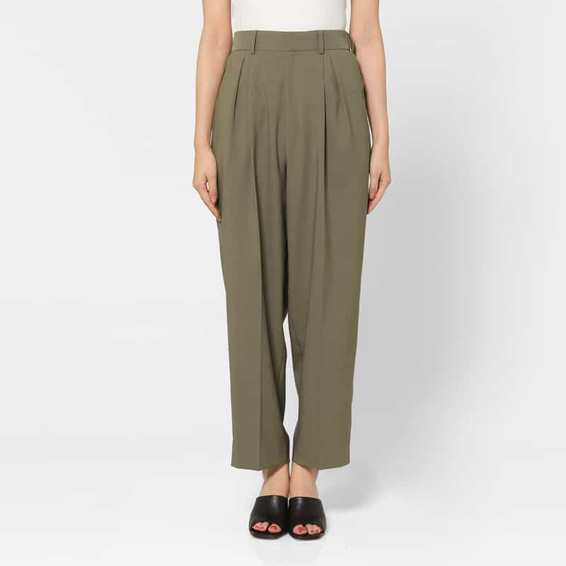 BARNEYS NEW YORK セットアップ ウォッシャブル バレルレッグパンツ BROWN