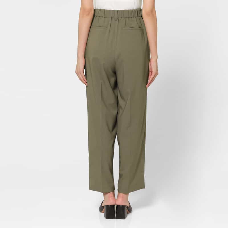 BARNEYS NEW YORK セットアップ ウォッシャブル バレルレッグパンツ BROWN