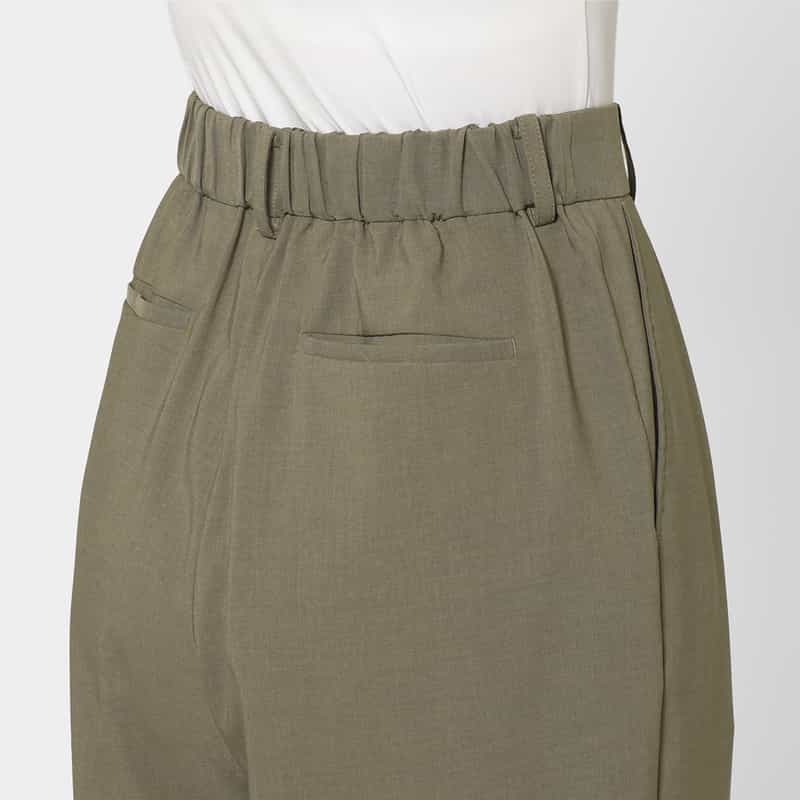 BARNEYS NEW YORK セットアップ ウォッシャブル バレルレッグパンツ BROWN