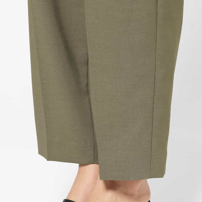 BARNEYS NEW YORK セットアップ ウォッシャブル バレルレッグパンツ BROWN