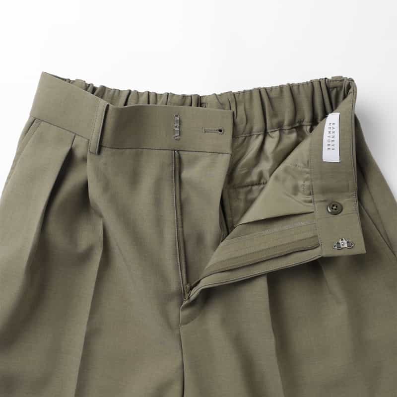 BARNEYS NEW YORK セットアップ ウォッシャブル バレルレッグパンツ BROWN
