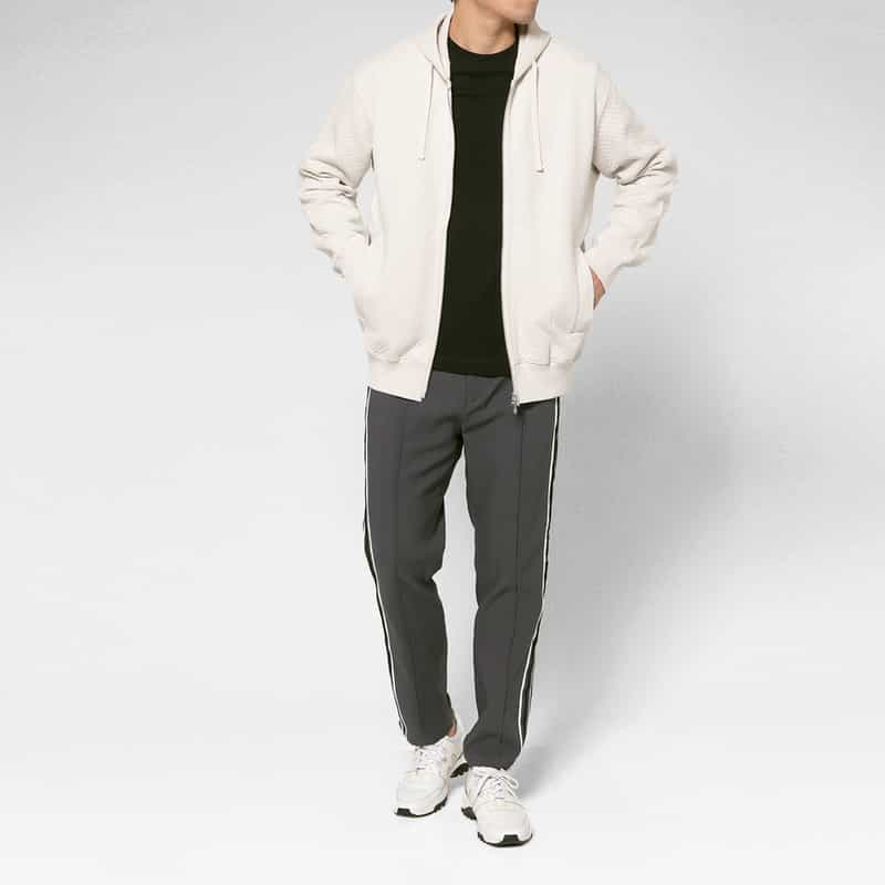 BARNEYS NEW YORK サイドライン入りイージーパンツ GRAY