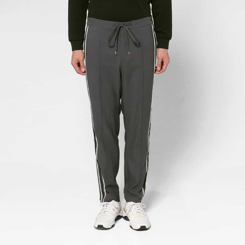 BARNEYS NEW YORK サイドライン入りイージーパンツ GRAY