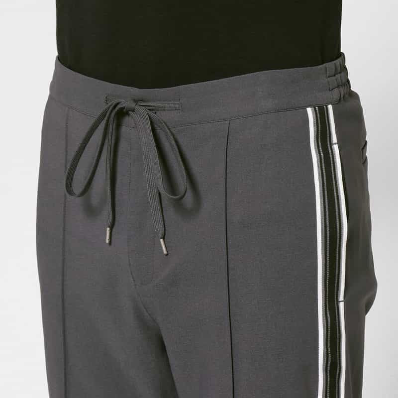 BARNEYS NEW YORK サイドライン入りイージーパンツ GRAY