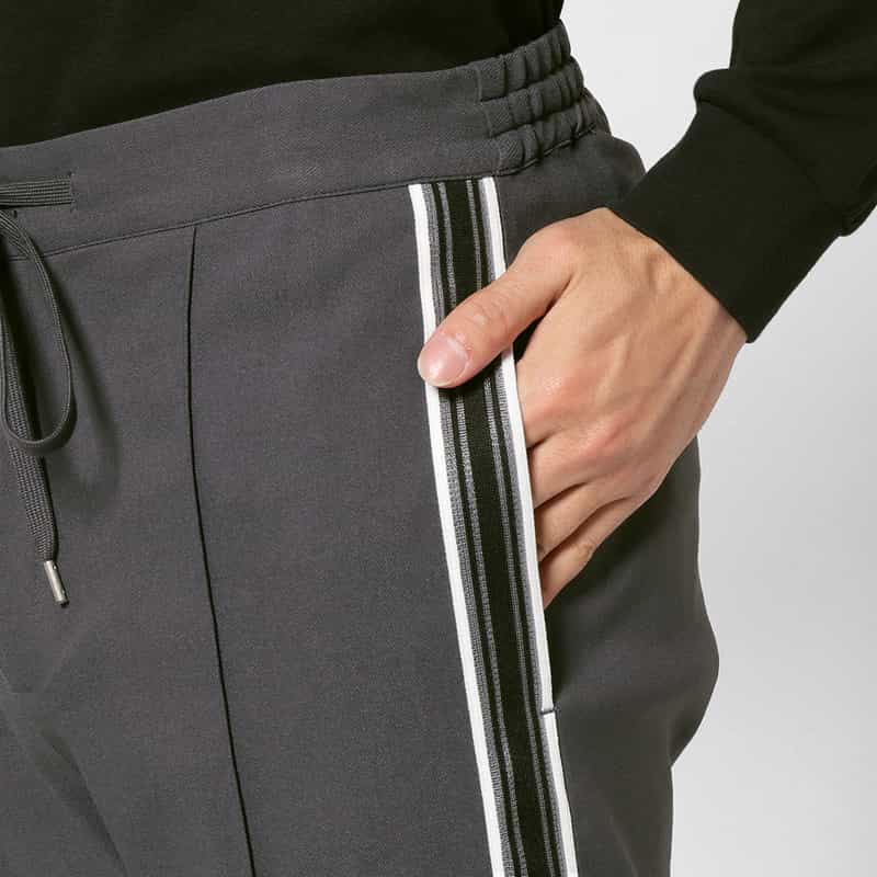 BARNEYS NEW YORK サイドライン入りイージーパンツ GRAY