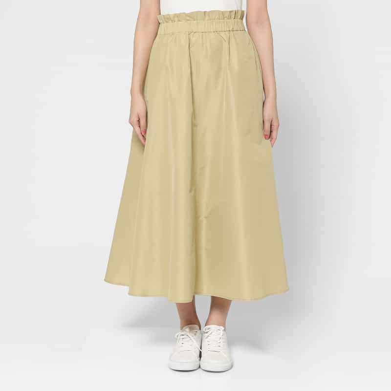 BARNEYS NEW YORK ウォッシャブル シャンブレータフタスカート BEIGE
