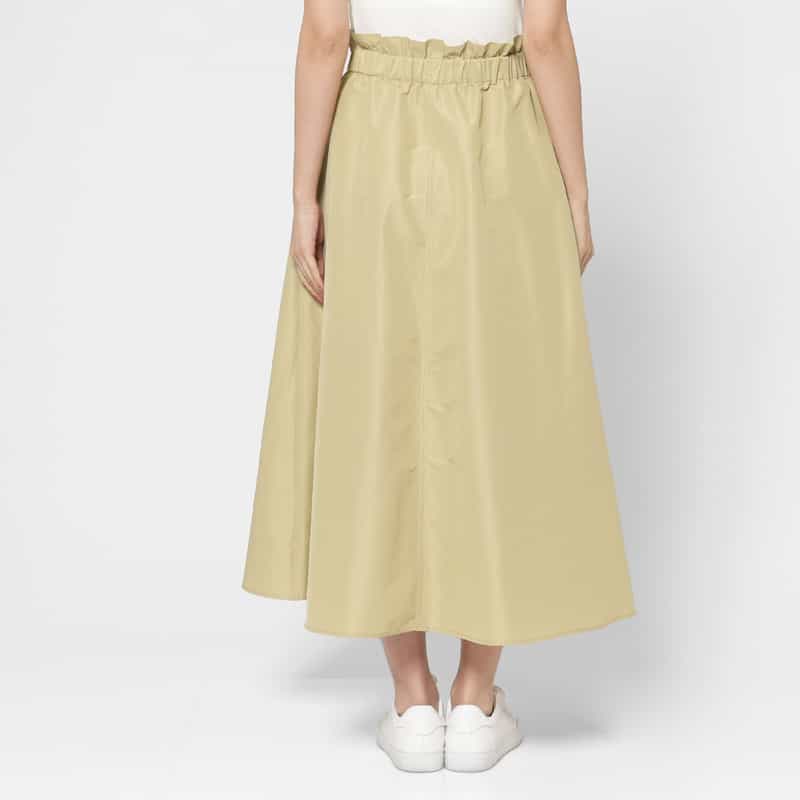 BARNEYS NEW YORK ウォッシャブル シャンブレータフタスカート BEIGE