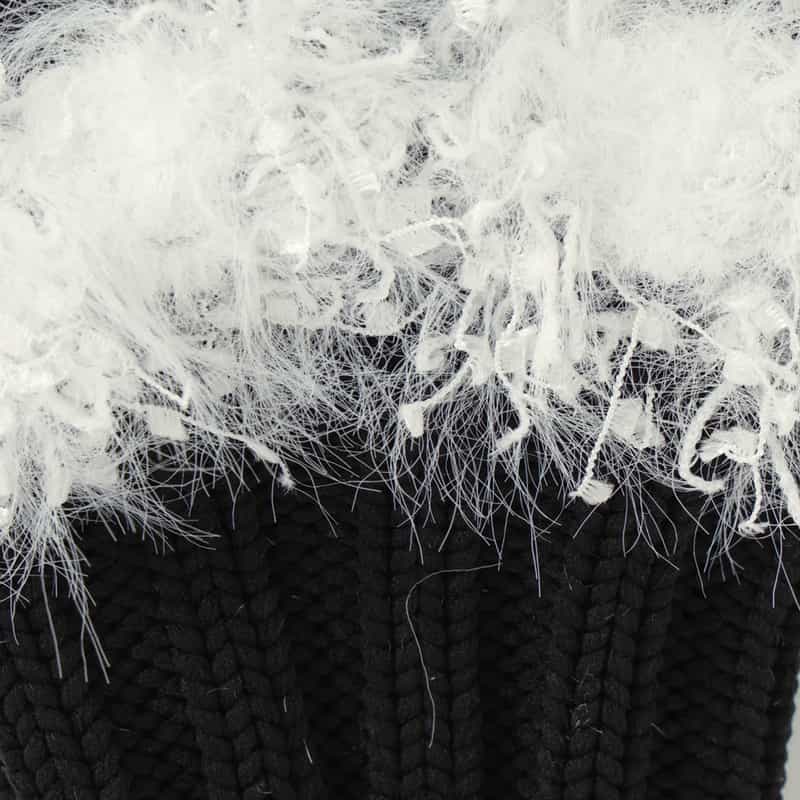 BARNEYS NEW YORK ファンシーヤーン パールボタンニットカーディガン BLACK