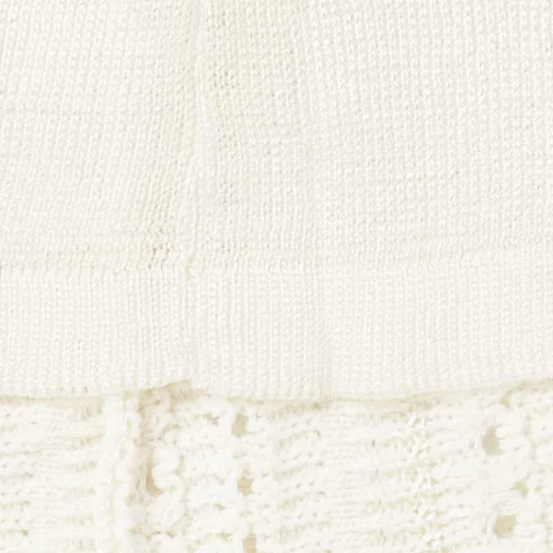 BARNEYS NEW YORK ウォッシャブル クロシェット編みニットドレス WHITE