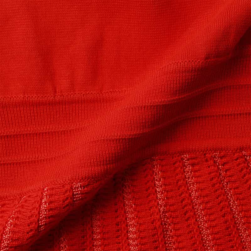 BARNEYS NEW YORK ウォッシャブル クロシェット編みニットドレス RED