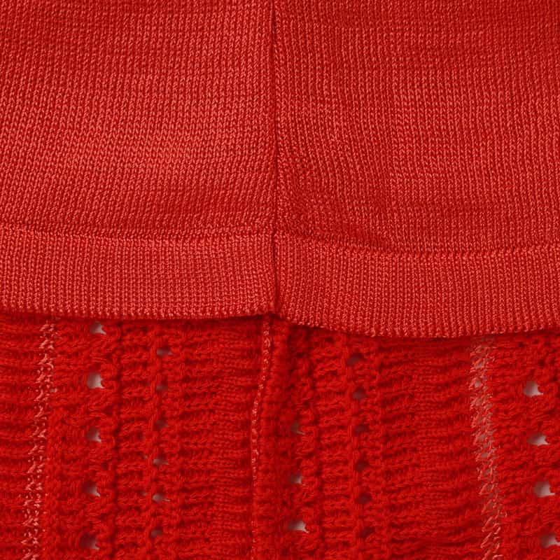 BARNEYS NEW YORK ウォッシャブル クロシェット編みニットドレス RED