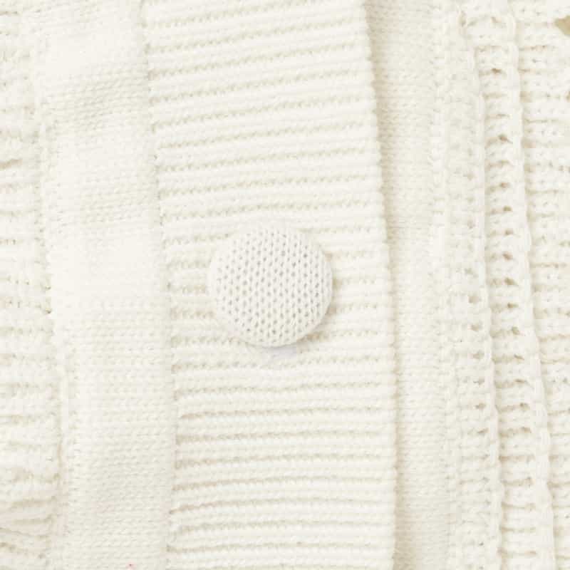 BARNEYS NEW YORK ウォッシャブル クロシェット編みニットボレロカーディガン WHITE