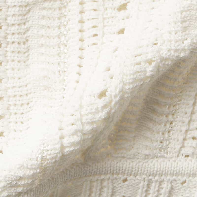 BARNEYS NEW YORK ウォッシャブル クロシェット編みニットボレロカーディガン WHITE