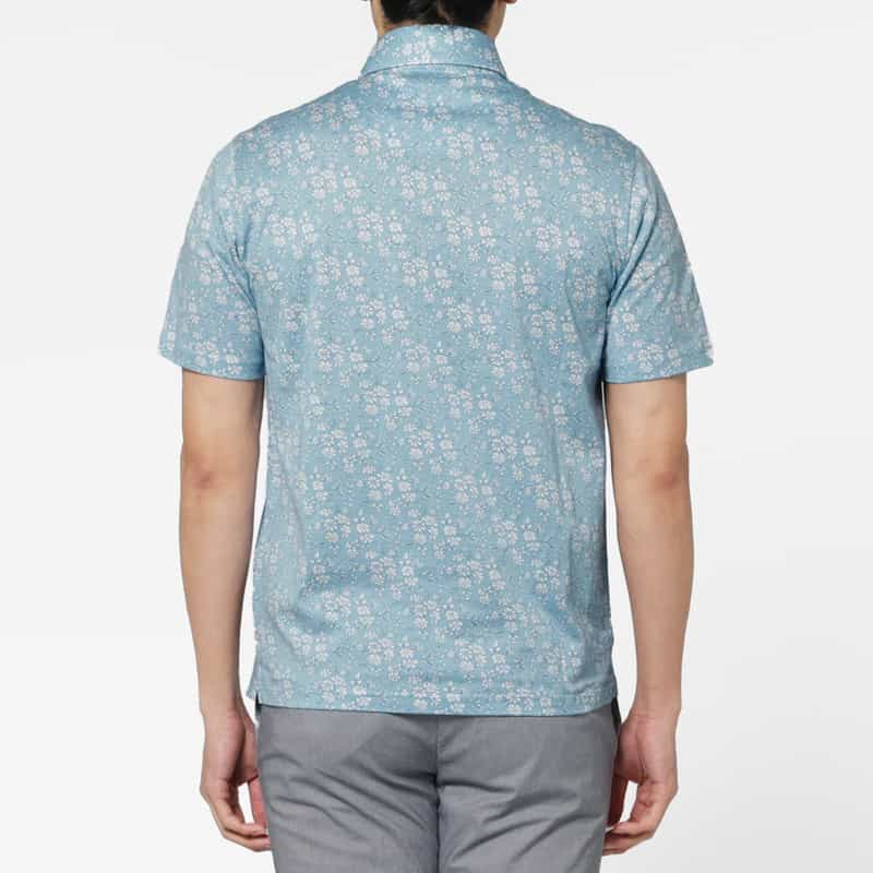 BARNEYS NEW YORK 小花柄ポロシャツ BLUE