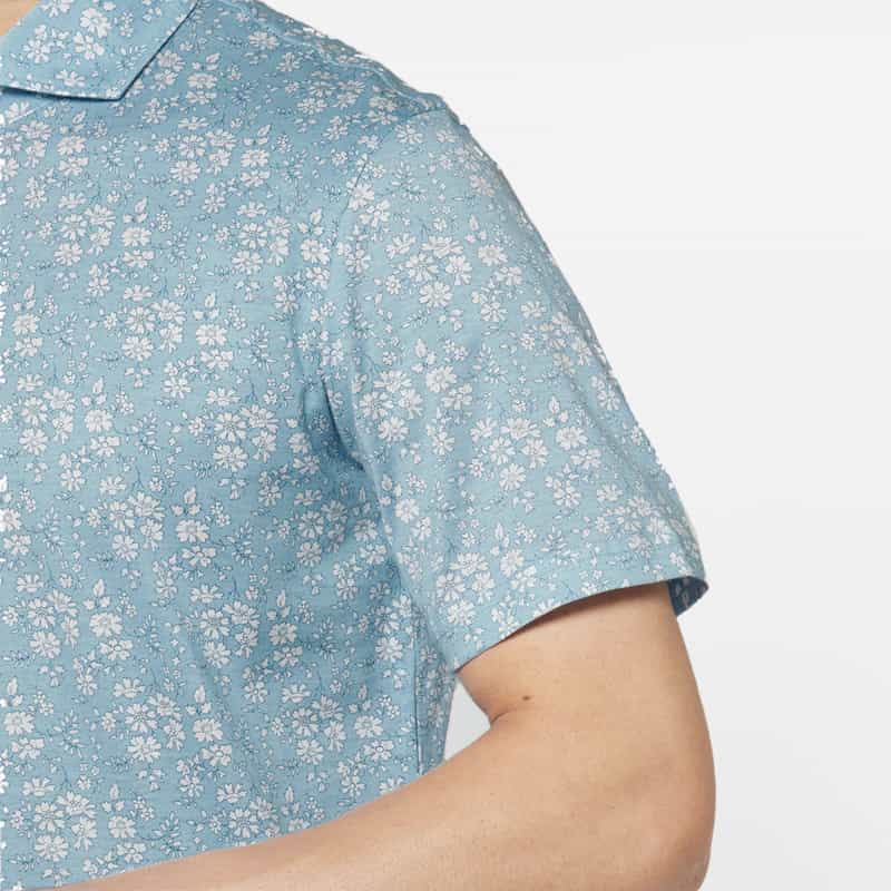 BARNEYS NEW YORK 小花柄ポロシャツ BLUE