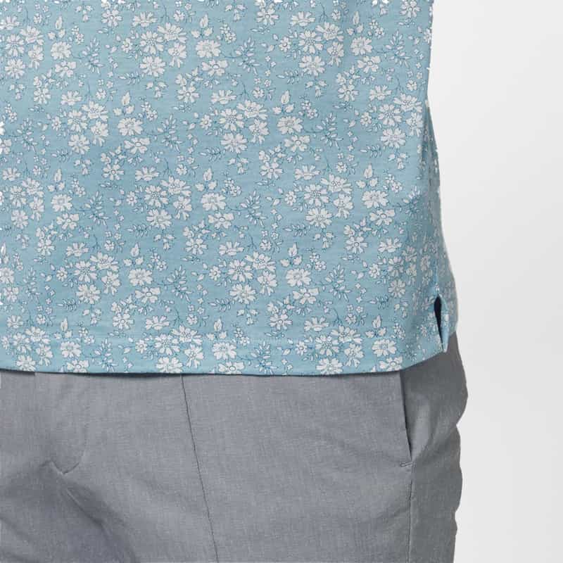 BARNEYS NEW YORK 小花柄ポロシャツ BLUE