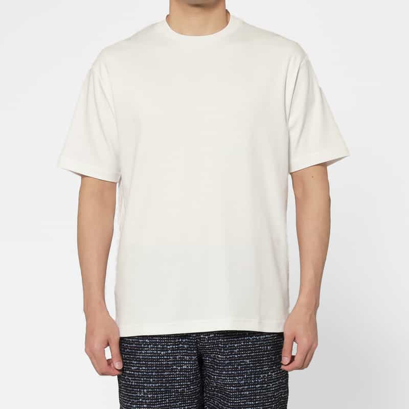 BARNEYS NEW YORK スロープネックTシャツ（白黒2枚組） NONE