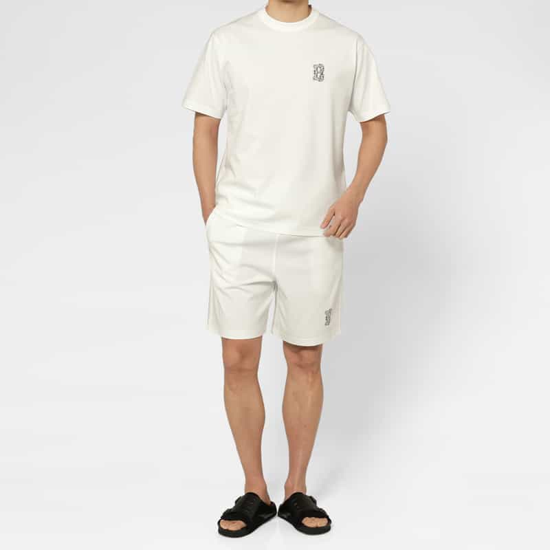 BARNEYS NEW YORK セットアップ ワンポイントロゴ入りTシャツ WHITE
