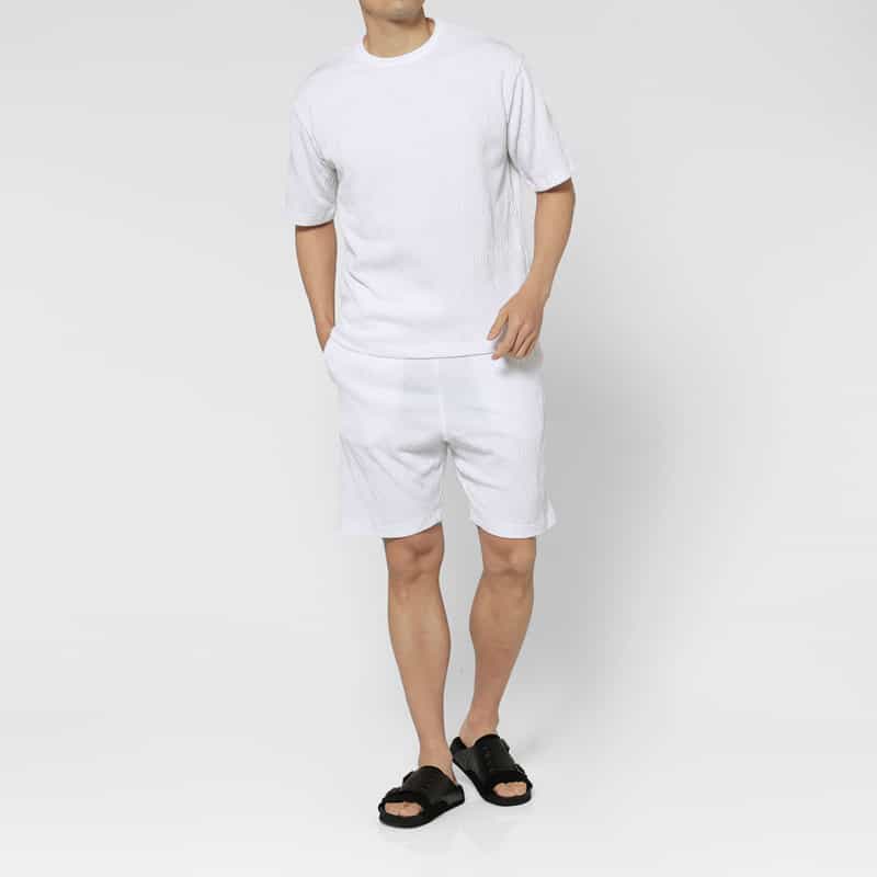 BARNEYS NEW YORK セットアップ ジャガードTシャツ WHITE