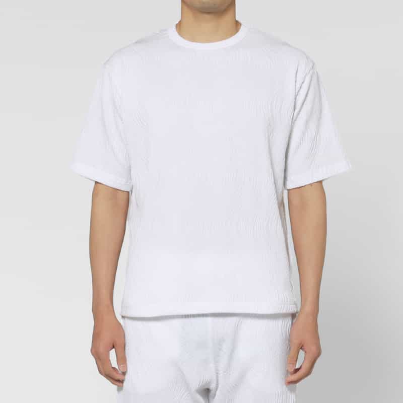 BARNEYS NEW YORK セットアップ ジャガードTシャツ WHITE