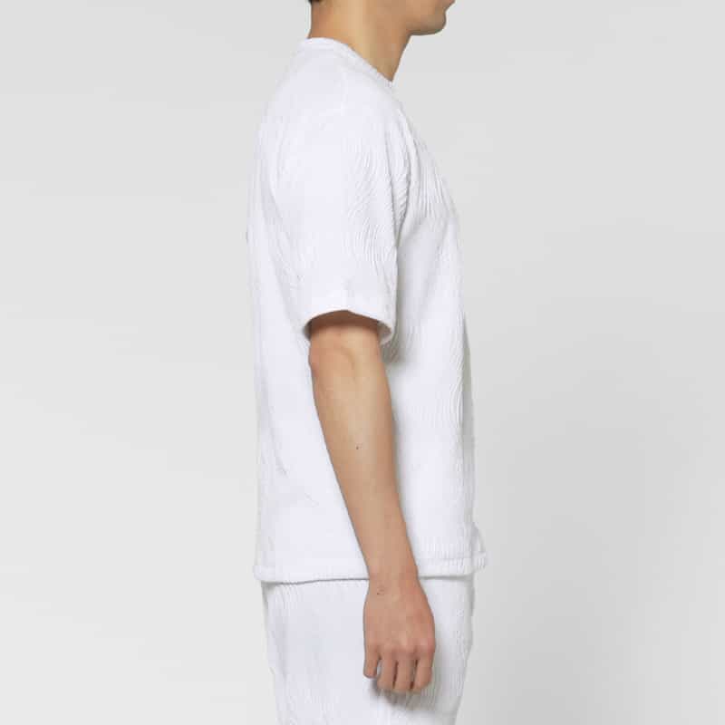 BARNEYS NEW YORK セットアップ ジャガードTシャツ WHITE
