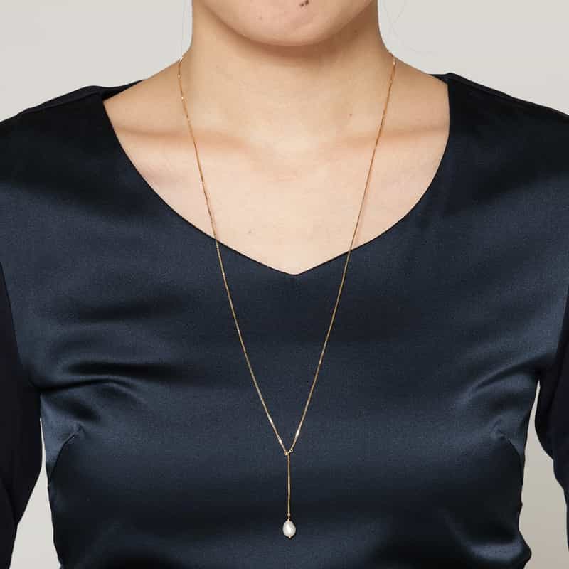 LA SOEUR LA SOEUR＜ラ スール＞ スライドネックレス （パール） GOLD