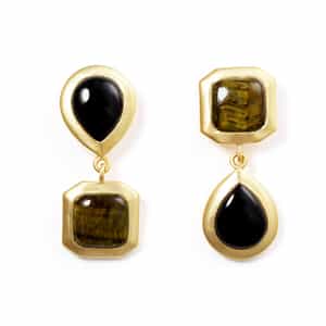 LA SOEUR＜ラ スール＞ ピアス（タイガーアイ・ブラックオニキス）